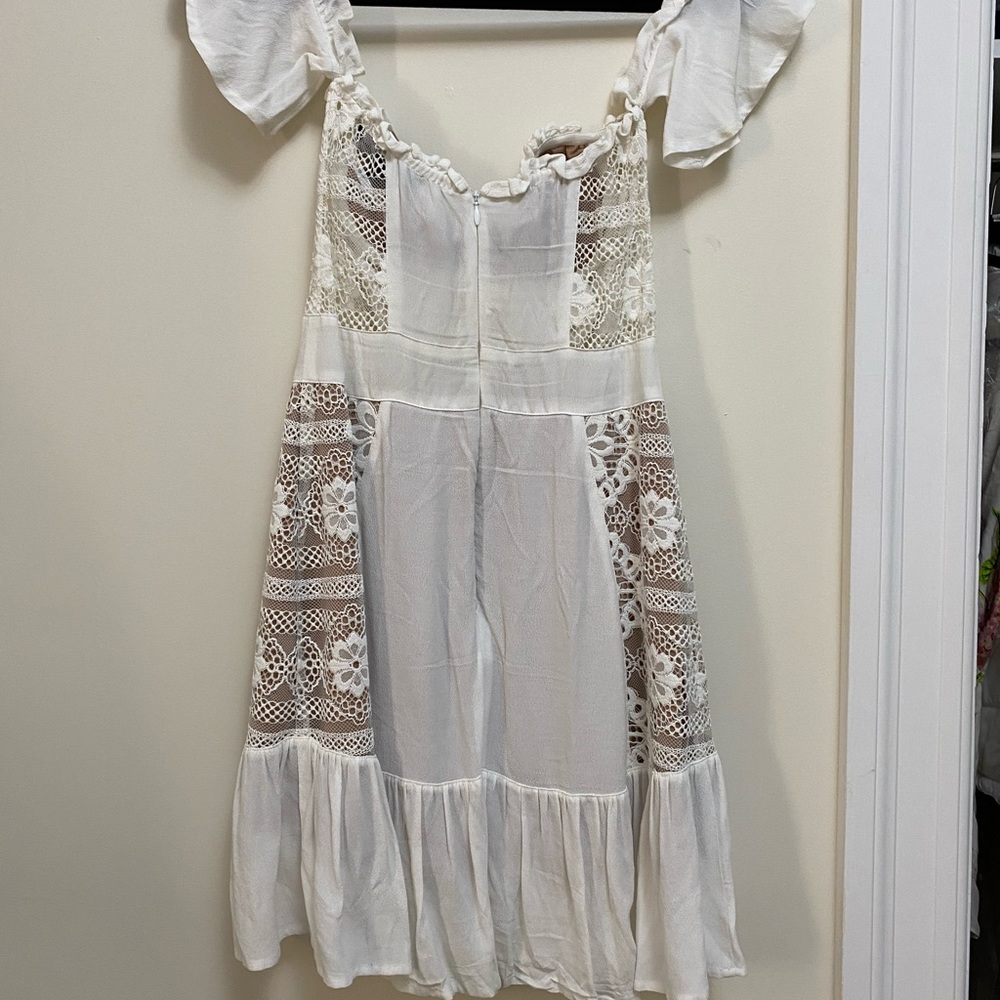 For love & lemons white baby doll mini dress